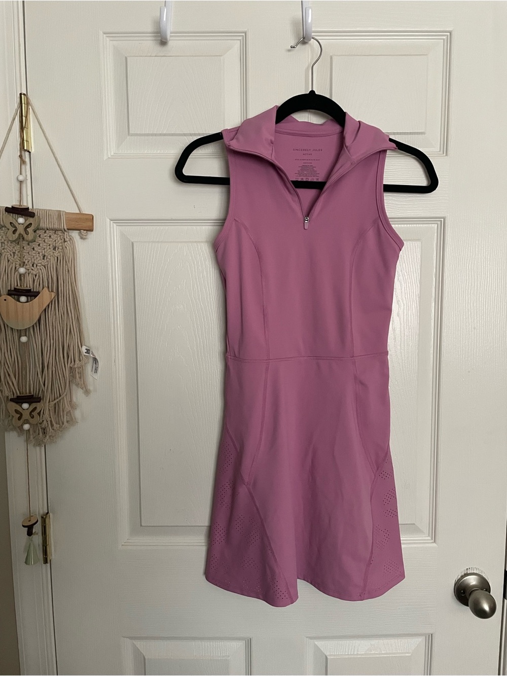 Sincerely Jules Women’s XS Sleeveless Zip-Front Pink Active Dress